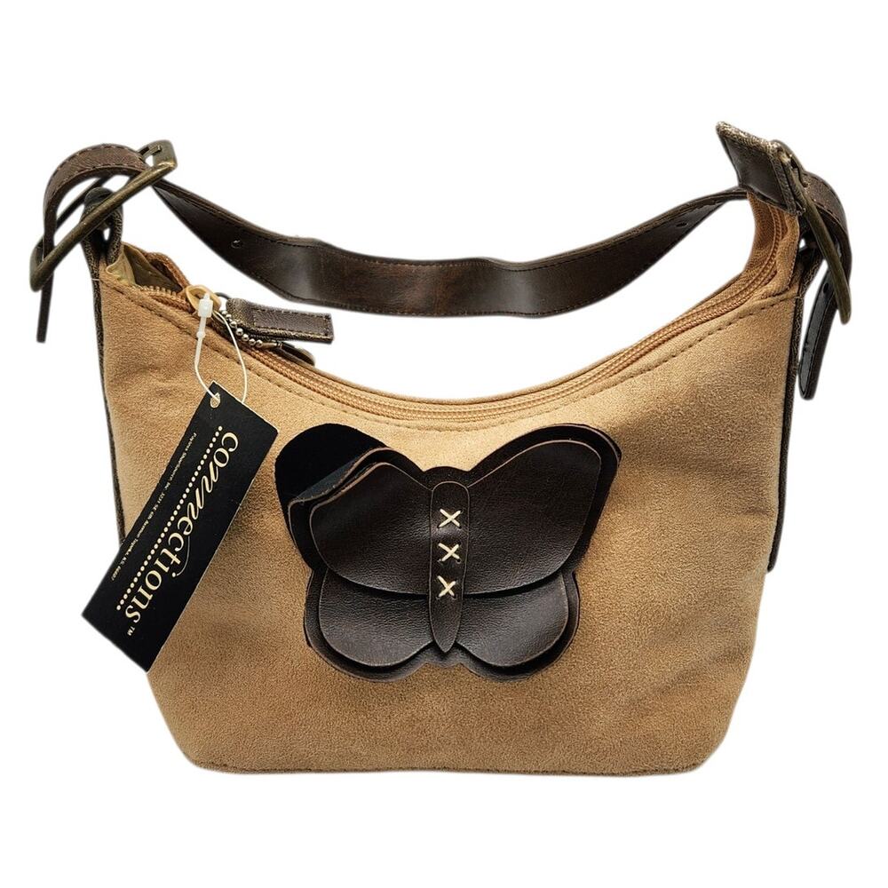 Connections Brown Butterfly Handbag NWT with Flaws Y2K